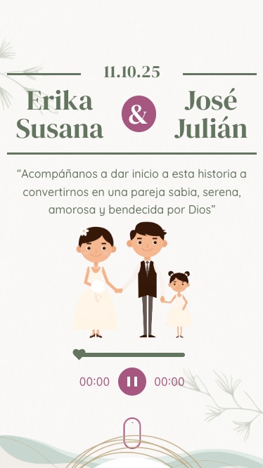 Erika and José Julián digital wedding invitation